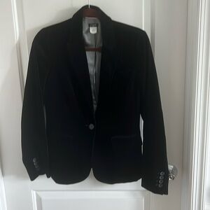 J. Crew outlet black velvet blazer size 6